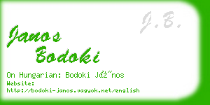 janos bodoki business card